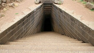 Il pozzo sacro nuragico di Santa Cristina, Paulilatino, in provincia di Oristano, Sardegna, Italia