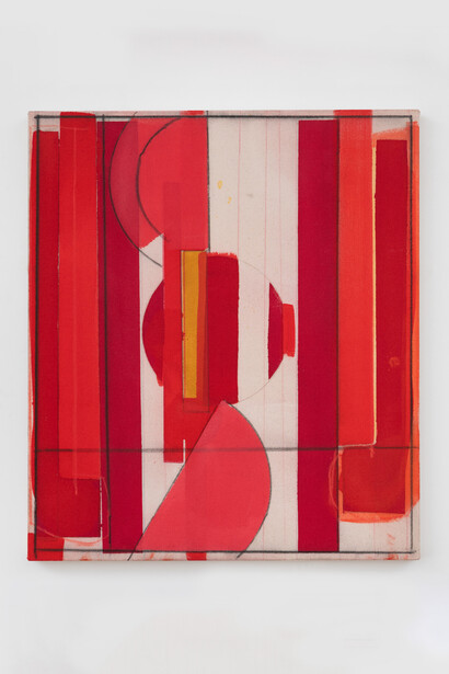 Taped Center, 2020
acrylic and crayon on canvas
58.4 × 50.8 cm, 23 × 20 in.
Courtesy the Artist and Xavier Hufkens, Brussels
photo credit: HV-studio