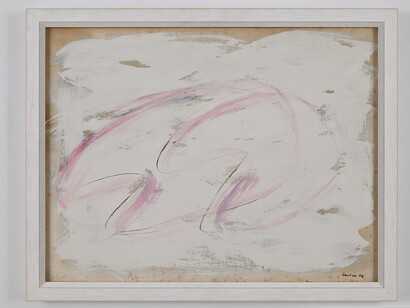 Jean Fautrier, Senza Titolo, 1957, tempera su carta applicata su tela, cm. 50x64 