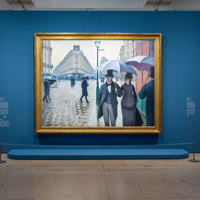 Gustave Caillebotte, Painting men, exhibition view. Courtesy of Musée d’Orsay