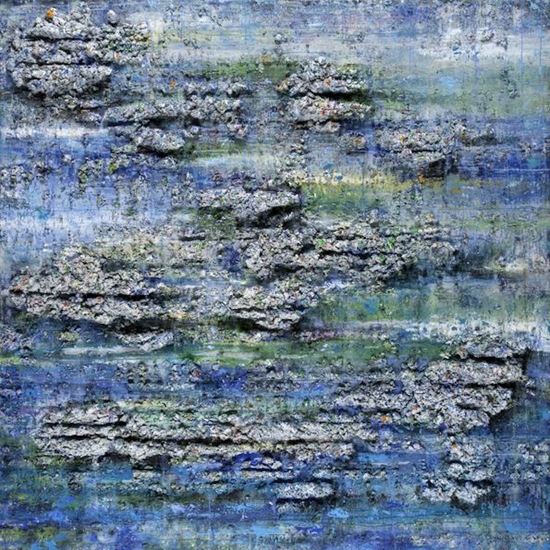 Throne of Water 1, 2016, mixed media on canvas, 190 x 190 cm. Courtesy of Ayyam Gallery