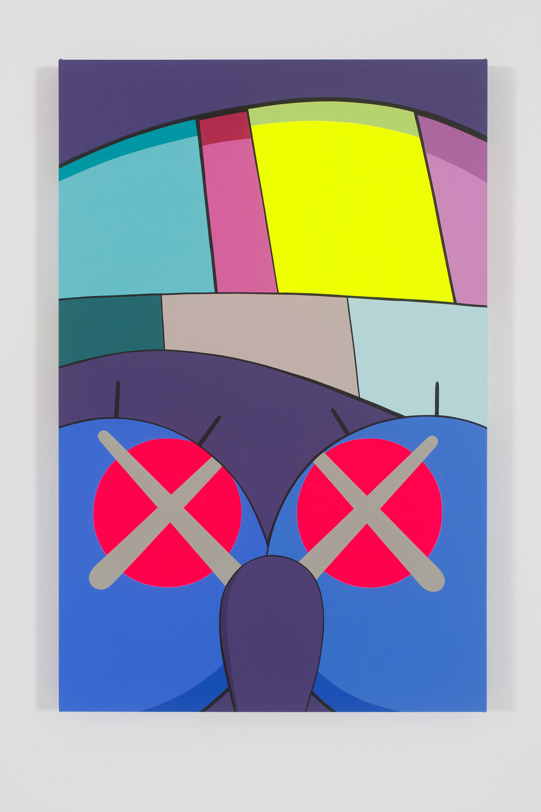 KAWS, UPS AND DOWNS (detail) (2012), Acrylic on canvas, H88.9cm x W58.4cm, courtesy the artist and YSP, photo by Farzad Owrang