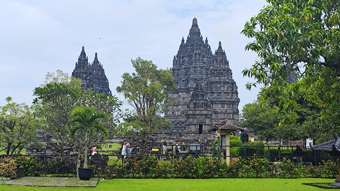 Prambanan in Central Java, Indonesia, was not a visible standing temple complex and its reconstruction required decades of archaeological excavation and the sorting out of millions of fallen blocks