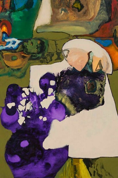 Jorge Queiroz, detail of Saturn, 2013, Oil and acrylic on canvas, 180 x 160 cm, 70 3/4 x 63 in