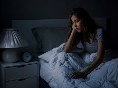 Joven agotada por el insomnio. Las consecuencias de dormir poco y mal están relacionadas con problemas de salud como las enfermedades respiratorias, ansiedad e incluso algunos tipos de cáncer