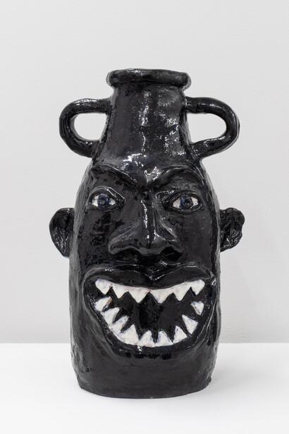 © Anthony Peyton Young; “Shadow of my Former Self,” 2021; ceramic jug; 12.75x10x7.5 inches. Courtesy of Clamp Gallery, New York

