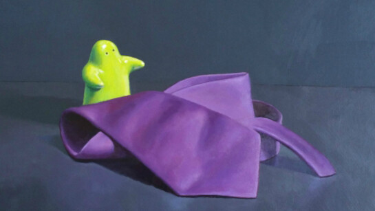 James Guy Eccleston - The Green Man and the Serpent 38x46cm Oil on Board. Courtesy of Ffin y Parc