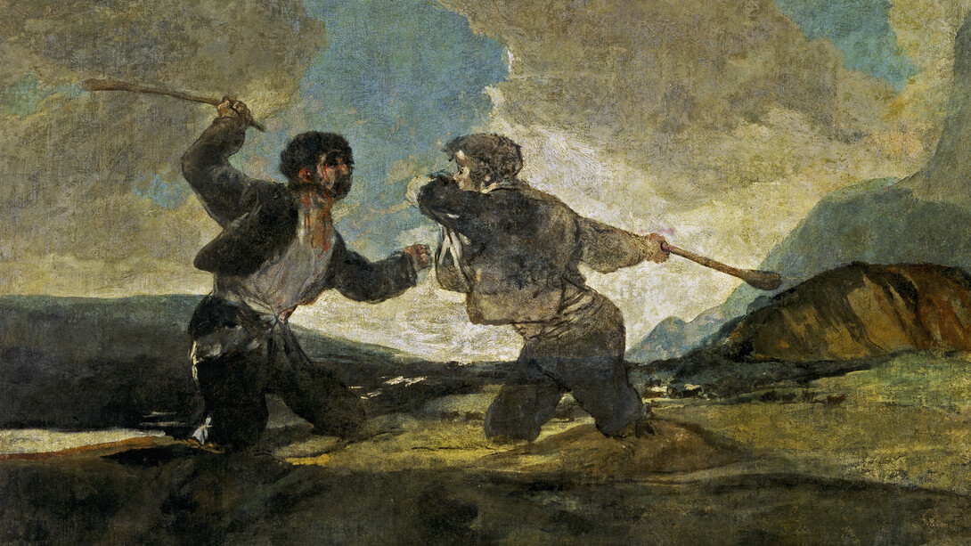 «Duelo a bordoadas», Francisco de Goya, da série de Pinturas Negras (1819-1923)