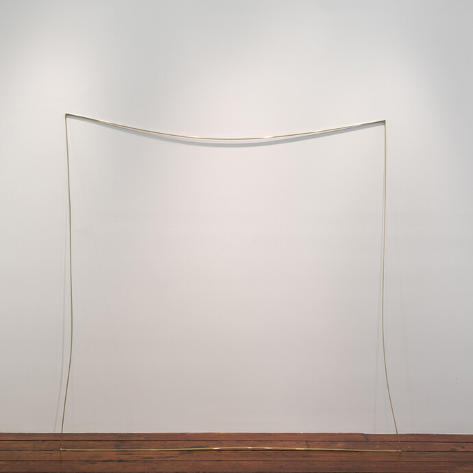 Christopher Hanrahan, Standard Model (Staging), 2014, Brass, 72 x 72 x .5 inches
