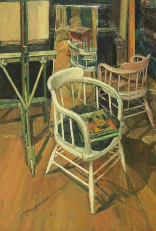 George Anthony Butler, 1927–2010, Jeff's Easel, 1982, oil on canvas, 76 x 50 cm, 297⁄8 x 195⁄8 in