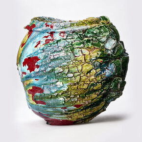 Kodai Ujiie, Oribe Lacquer Large Jar - 織部漆朱塗大壺, 2023
Ceramic, H17 3/4 x W17 3/4 x D18 1/8 in
H45 x W45 x D46 cm, Weight 24.3kg