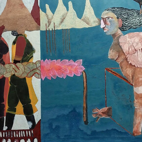 Rohit Ashok Athavale, Pillar existence (detail), 2025. Courtesy of Dhoomimal Gallery