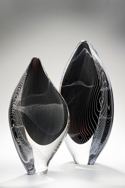 Peter Layton, Burano (Black & White Pair) 2014, Represented by The Gallery at London Glassblowing, Photo Ester Segarra