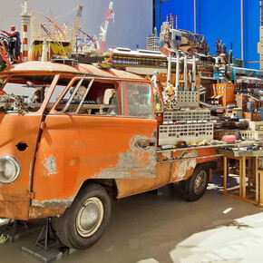 Kim Adams (Canadian b. 1951), Bruegel-Bosch Bus, 1997-ongoing, sculpture-installation, 1960s Volkswagen bus, figurines, mixed media, Acquired with the assistance of the York Wilson Endowment Award at The Canada Council for the Arts, and with funds from The E. Muriel Baker Estate, The Russell Nelson Eden Estate, and the Walter and Duncan Gordon Foundation, 2001