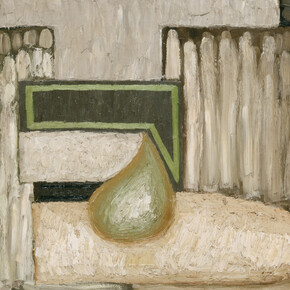 Serge Charchoune, Nature morte à la poire 1, 1926, oil on canvas, 19.7x31.9 inches. Courtesy of Rosenberg & Co.