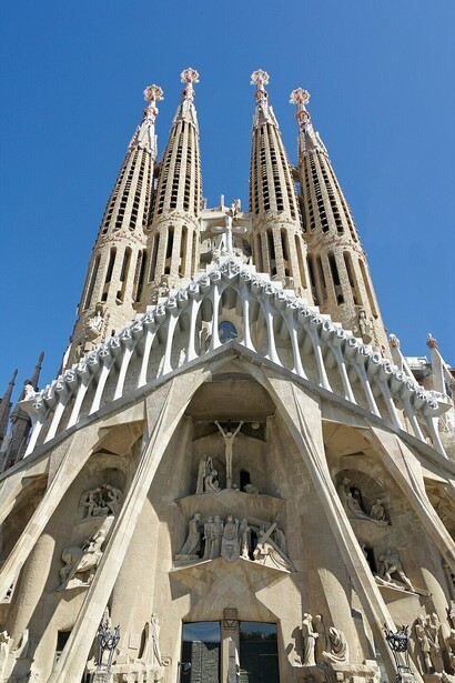 Ingresso principale della Sagrada Familia, Barcellona, Spagna