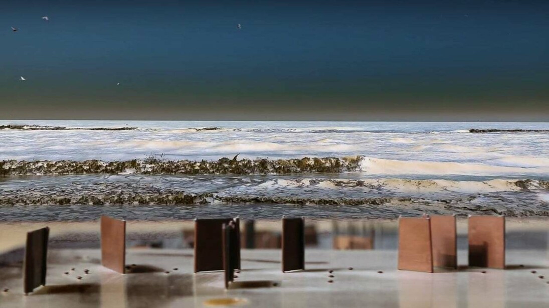 Metahaven 
Still from City Rising, 2014
Single-channel video, colour
Text by Brian Kuan Wood, edited by Metahaven
