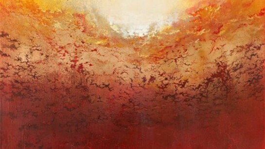 Govinda Sah Azad, Phenomenon, 2013, acrylic on canvas, 90 x 90 cm. Photo Jonathan Greet. Image Courtesy October Gallery, London