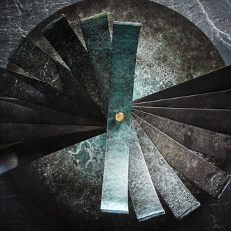 'Octave Flower 2020' 30cm x 52cm x 52cm. Phosphorous Bronze and Brass