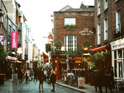 Anne Street in Dublin, Ireland, is a picturesque street that reflects the city's unique character, featuring quaint shops, cafes, and beautiful Georgian buildings that capture the essence of Dublin's vibrant atmosphere