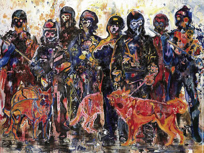 Daniel Richter, Dog Planet, 280 x 351 cm, on private loan © VG Bild-Kunst Bonn, 2017