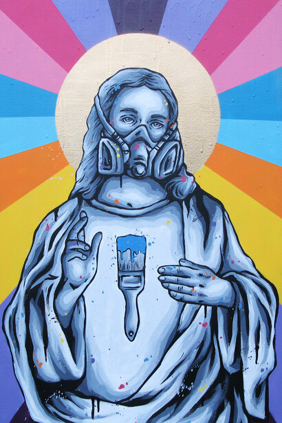 Bless
Zabou
Each panel 51 x 77 cm
Spray paint & acrylic on canvas. Detail