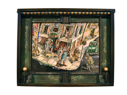 Harold Fox- Bullets and Wine. Courtesy of La Luz De Jesus Gallery