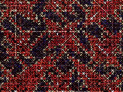 Ding Yi, Dieci segni 2019-14, 2019 (detalle). Cortesía de la Galería Nacional de Arte Moderno y Contemporáneo