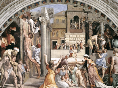 Raffaello, Fire of the Borgo, Rome, Vatican, Stanza di Incendio, 1514