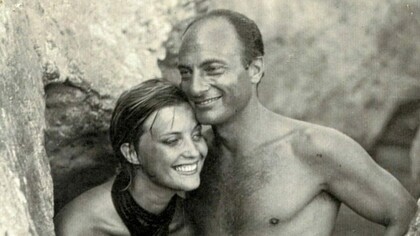 Raffaele La Capria insieme alla moglie l'attrice Ilaria Occhini in una foto di qualche anno fa