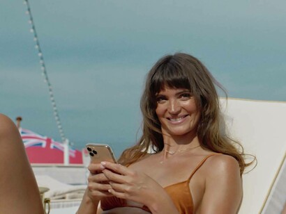 Charlbi Dean Kriek in a season from Triangle of Sadness (2022) directed by Ruben Östlund