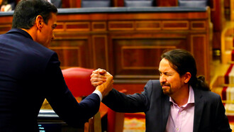 Pedro Sánchez (PSOE) y Pablo iglesias (Podemos), presidente y vicepresidente del inminente Gobierno de España, respectivamente