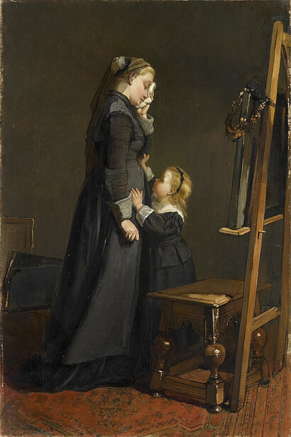 La viuda de un pintor, Kate Bisschop, 1870. El proceso de duelo es una experiencia profundamente personal y, al mismo tiempo, culturalmente definida
