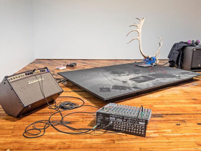 Jeneen Frei Njootli,Herd, 2016. Installation view: Trinity Square Video, Toronto, 2016. Courtesy the artist. Photo: Toni Hafkenscheid