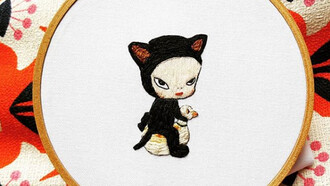 Yoshimoto Nara's harmless Kitty embroidery