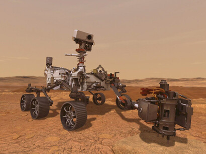 Perseverance, vehículo robotizado diseñado y fabricado por el Laboratorio de Propulsión a Reacción para explorar el cráter Jezero de Marte como parte de la misión Mars 2020 de la NASA
