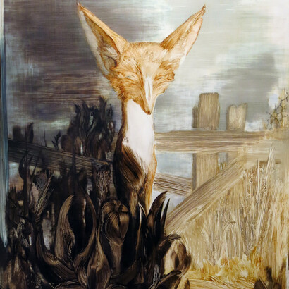 Shawn Spencer, Perimeter (detail), 2010, Oil on panel, 41h x 30w in.