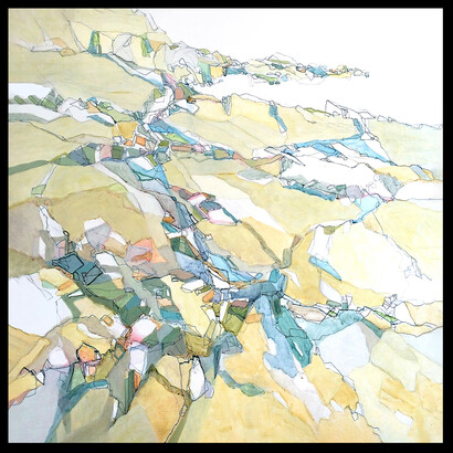 Darthea Cross, Point East, 30x30, acrylic on canvas