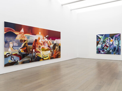 Katherina Olschbaur, I spend all day waiting for the night, exhibition view. Courtesy of Perrotin