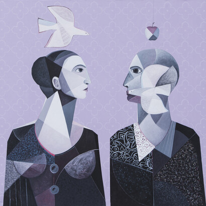 Oussama Diab, Debate, 2015, Acrylic on canvas, 150 x 160 cm