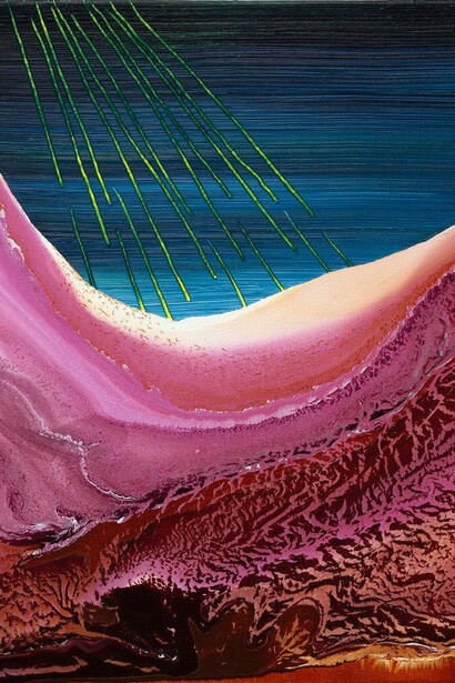 Merike Estna, The valley, 2023, 17 3/4 x 24 in | 45 x 61 cm. Courtesy of the artist and Margot Samel Gallery