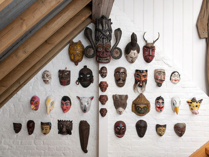 "Magnificent Obsessions", Barbican Centre, London. Masks from the collection of Sir Peter Blake