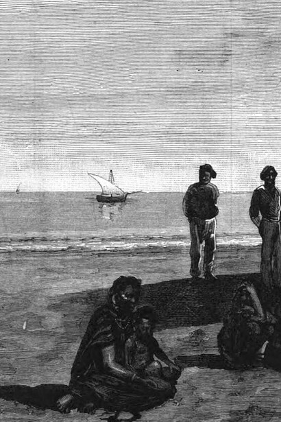 Spanish settlers and locals in Dakhla, published 1885 in La Ilustración Española y Americana