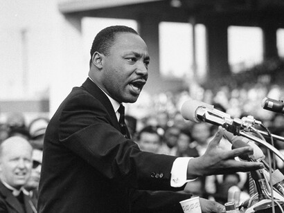 Martin Luther King during a meeting