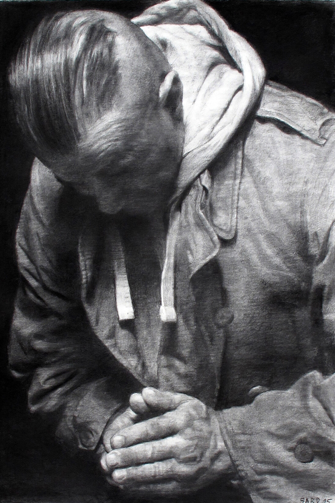 Franois Bard, Le serviteur, 112 x 77cm, pastel on paper