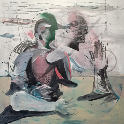 Ousamma Diab, Man and shadow, 2022. Courtesy of Artbooth Gallery