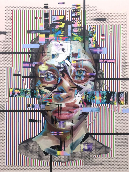 Justin Bower, “Ontological Hygiene,” Oil on canvas 7 x 6’ 2015