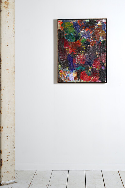 Tom Robinson, Grey Hauls, 2023, olio su panello, 83.5x64, Messum's, London