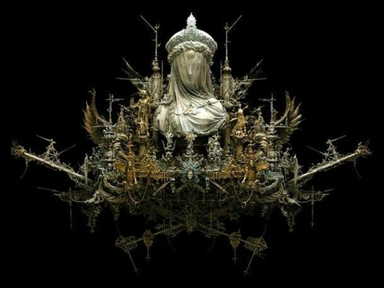 Kris Kuksi, Unveiled, Obscurity, 2013, mixed media assemblage, 32 x 46 x 9 inches