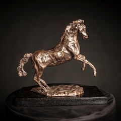 Mim Scala, Scala Prancing Horse II, 2014, Bronze on black Kilkenny marble base, 13 x 13 x 7 in / 33 x 33 x 17 cm, Edition of 10, courtesy of Eleven, London
